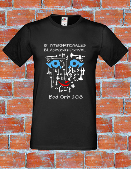 T-Shirt Unisex Softspun Notengesicht Blasmusikfestival Bad Orb